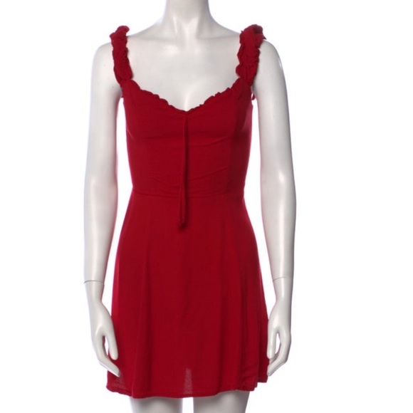 Reformation Red Mini Dress -Size 2 - Picture 3 of 4